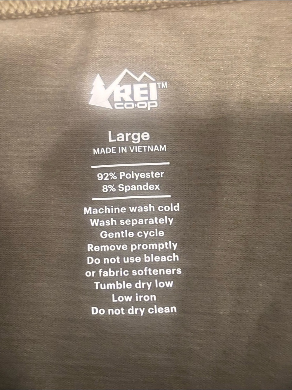 REI Men's Long-Sleeve Crew base layer Tee in Olive Green Size L NWT - Picture 3 of 5